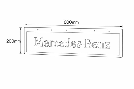 Aparatoare noroi cauciuc - MERCEDES 600x200mm - Img 2