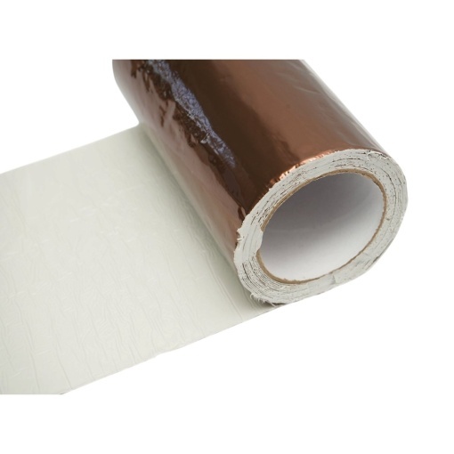 Banda butilica hidroizolanta autoadeziva 200mm x 5m cu folie de aluminiu maro RAL8003 Breckner Germany - Img 5