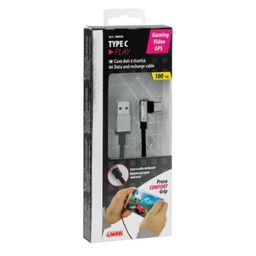 Cablu 90° Usb &gt; Usb Type-C - 100 cm - Negru - Img 5