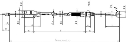 Cablu frana cu ciuperca KNOTT 1630/1820 - Img 2