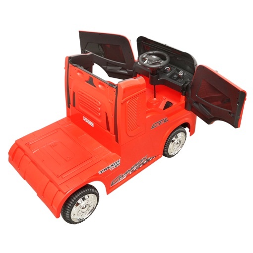 Camion electric rosu cu acumulator 12V/7Ah si telecomanda JJ2011 pentru copii 3 ani - Img 5