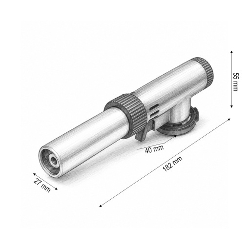 Cap arzator butelie gaz spray, rotire 360 grade, aprindere piezo, flacara reglabila 1300°C - Img 4