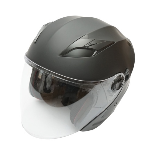 Casca moto tip jet neagra, model urban cu viziera transparenta si ochelari de soare, marimea L - Img 14