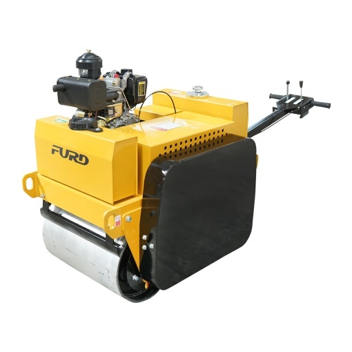 Cilindru compactor 550kg cu tamburi 2x600mm si motor diesel 6CP, CF178, pornire elctrica sau manuala - Img 4