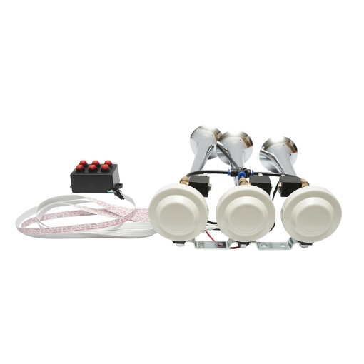 Claxon 3 trompete 24V cu 6 melodii pentru compresor de aer - Img 2
