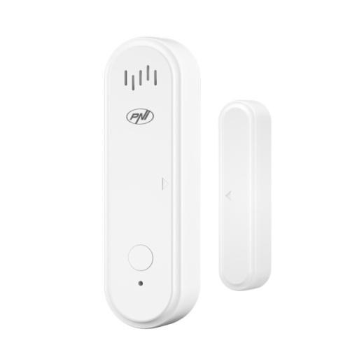 Contact magnetic PNI Safe House HS301 cu Wi-Fi, pentru monitorizare usi/ferestre prin aplicatia Tuya Smart, alarma sonora 80dB, difuzor incorporat, volum reglabil, functie armare/dezarmare, alimentare - Img 2