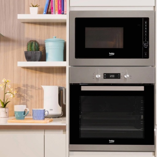 Cuptor cu microunde incorporabil Beko MGB25332BG, 900 W, 25 L, functie auto cook, gri/negru - Img 4