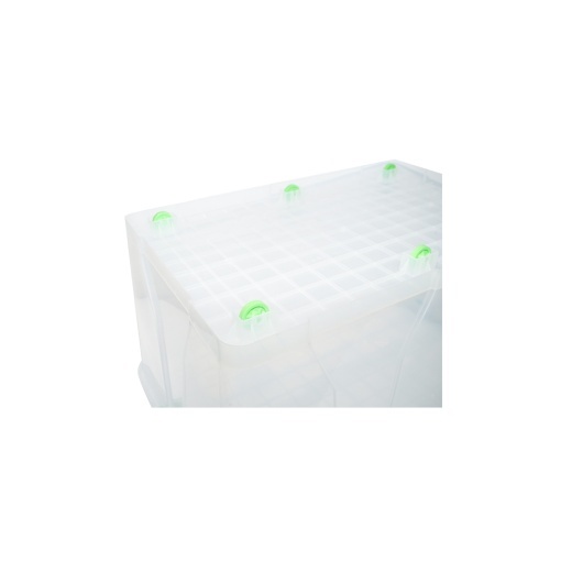 Cutie depozitare 120L cu capac si roti din plastic transparenta 800x515x420mm - Img 5