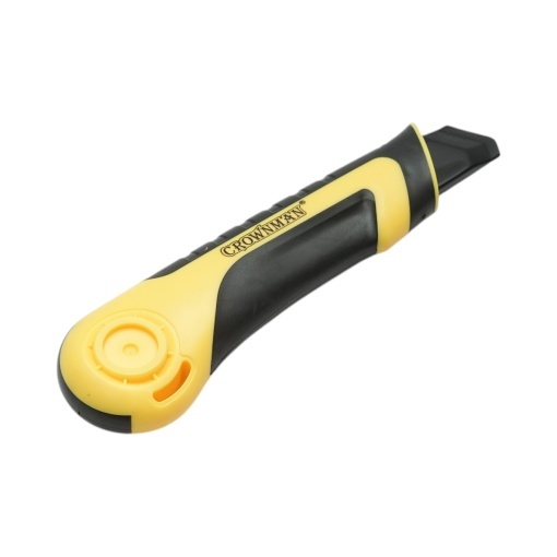 Cutit cutter profesional cu lama otel 18mm SK5, corp ABS cu maner TPR Crownman - Img 4