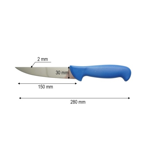 Cutit de transat si injunghiat profesional 15cm, lama otel 5Cr15MoV, maner Nylon albastru Breckner Germany - Img 4