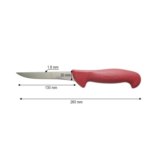 Cutit dezosat ingust profesional 13cm, lama otel 5Cr15MoV, maner Nylon rosu Breckner Germany - Img 4