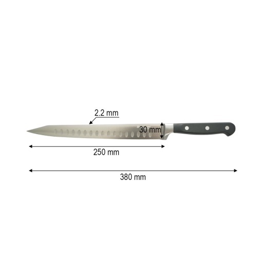 Cutit feliat profesional 25cm, lama alveolata otel 5Cr15MoV, maner ABS negru Breckner Germany - Img 4