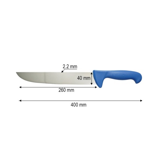 Cutit macelarie profesional 26cm, lama otel 5Cr15MoV, maner Nylon albastru Breckner Germany - Img 3