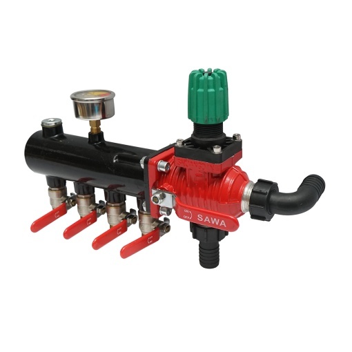 Distribuitor erbicidator metalic cu 4 cai, manometru cu glicerina 25 bar - Img 4