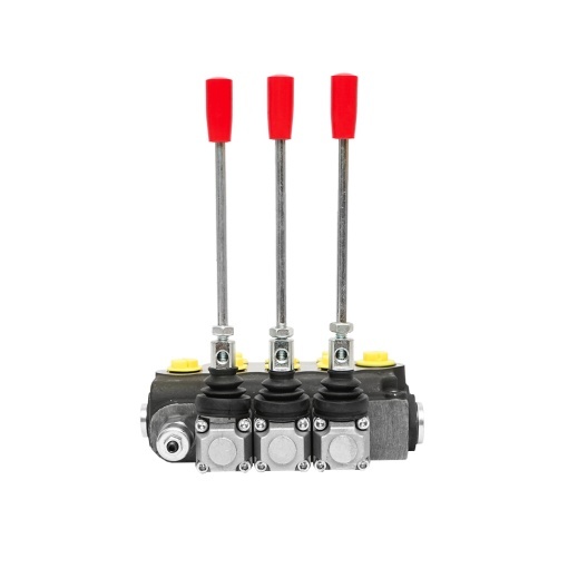 Distribuitor hidraulic cu 3 manete supapa de siguranta SD11 debit 80L/min levier si reductie -15 /+80 Breckner Germany - Img 4