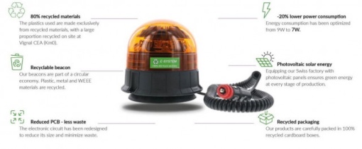 Girofar LED ecologic cu efect dublu flash magnetic VIGNAL - Img 2