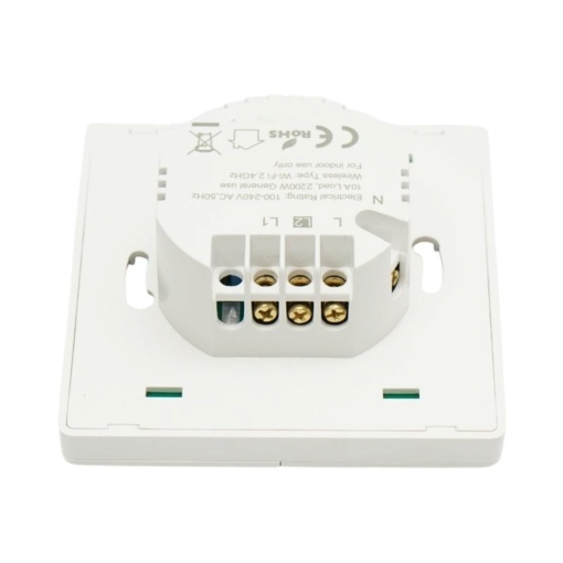 Intrerupator inteligent smart Wi-Fi dublu alb incastrat 100-240V, 10A, 2200W, aplicatie Tuya Smart Life, compatibil Alexa si Google Home 86x86x33mm - Img 4