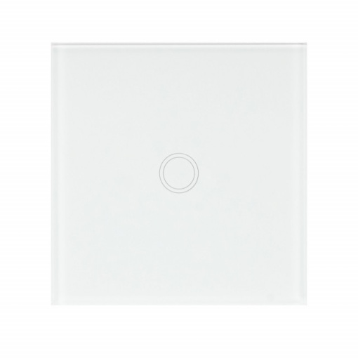 Intrerupator simplu cu touch PNI SH101 din sticla, alb cu LED indicator
