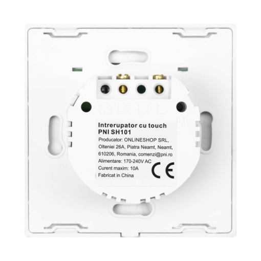 Intrerupator simplu cu touch PNI SH101 din sticla, alb cu LED indicator - Img 5