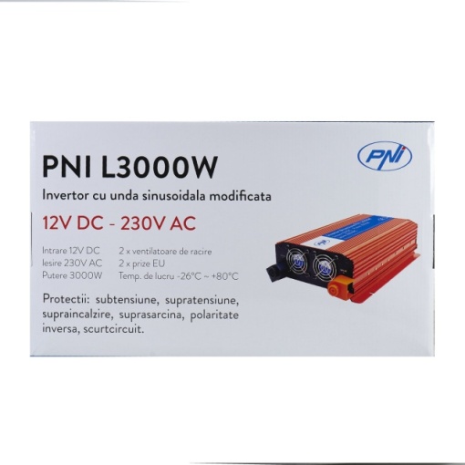 Invertor de tensiune PNI L3000W alimentare 12V iesire 230V - Img 2
