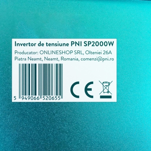 Invertor de tensiune PNI SP2000W cu sinusoida pura, intrare 12V DC, iesire 230V AC, putere 2000W - Img 8