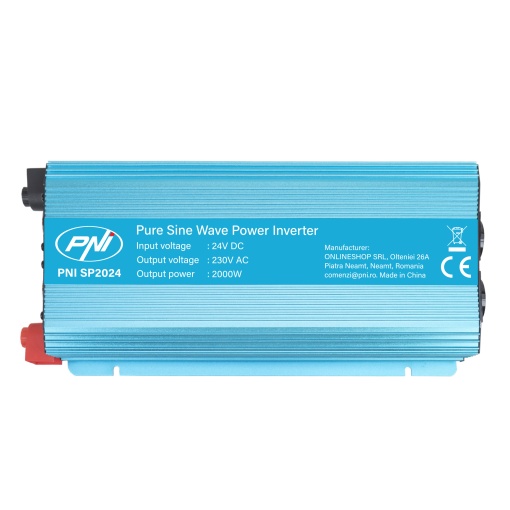 Invertor de tensiune PNI SP2024 alimentare 24V iesire 230V 2000W sinusoida pura - Img 3