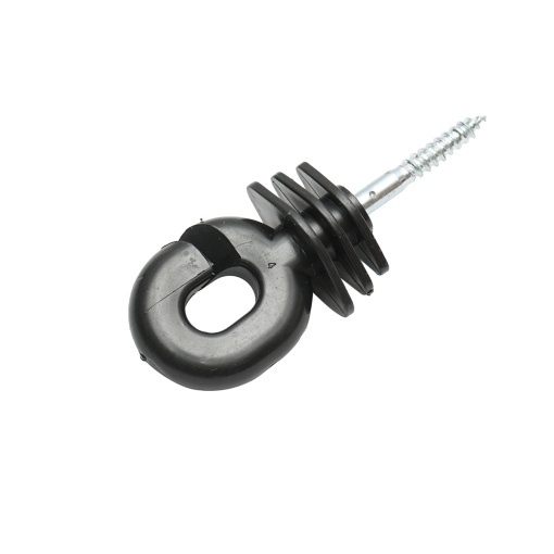 Izolator canelat negru 5.9mm, 100x40mm pentru fir gard electric Breckner Germany - Img 3