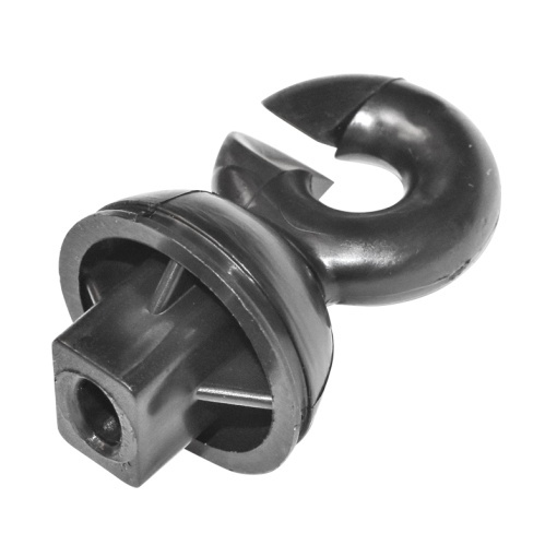 Izolator inelar negru pentru stalp metalic 59x33mm gard electric Breckner Germany - Img 2