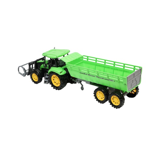 Jucarie tractor cu incarcator frontal si remorca - Img 4
