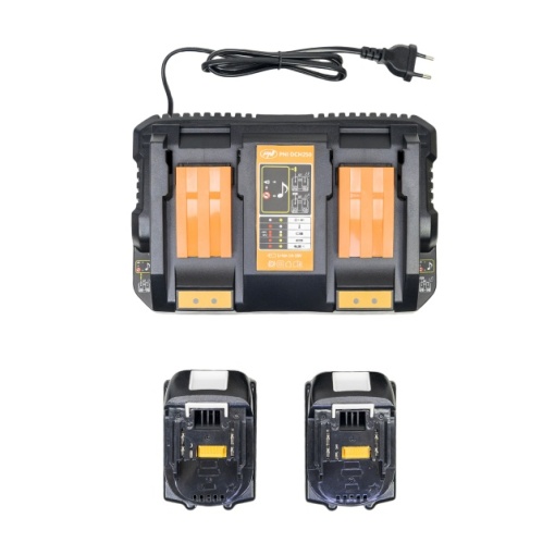 Kit incarcator dublu cu acumulatori PNI DCH250, include 2 acumulatori 18V 5Ah - Img 3