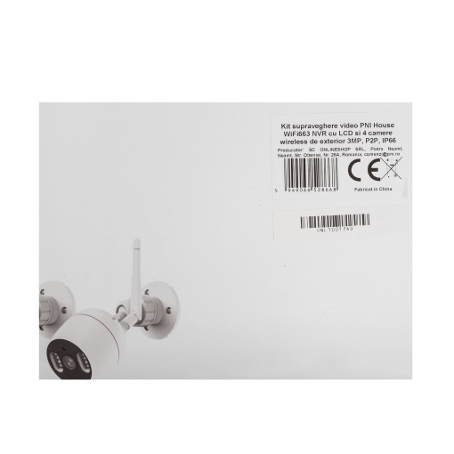 Kit supraveghere video PNI House WiFi663 NVR cu LCD si 4 camere wireless de exterior 3MP, P2P, IP66 - Img 7