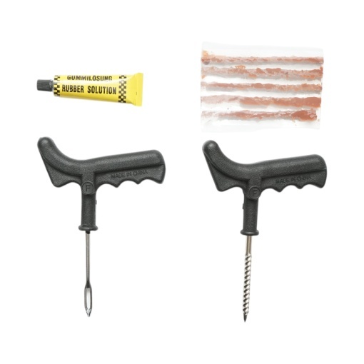 Kit vulcanizare anvelope tubeless la rece cu snur, adeziv, instrument inserare tip ac si alezor - Img 3