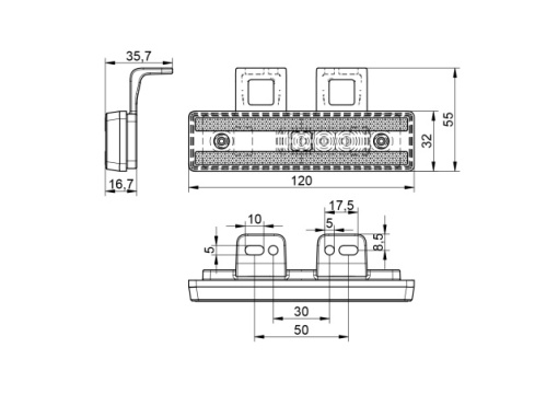 Lampa de marcaj galbena DPT100 LED cu suport - Img 2
