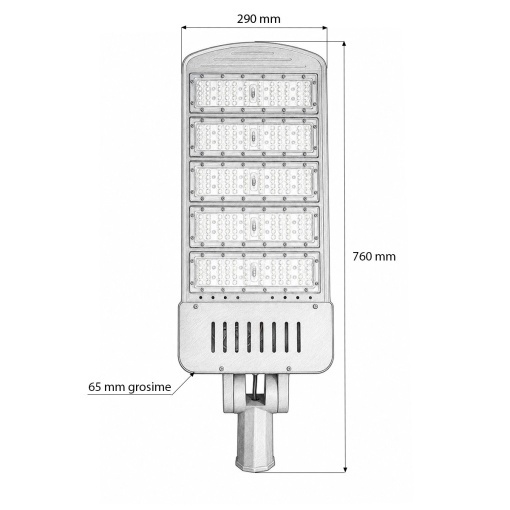 Lampa iluminat stradal LED 250W, 100-265V, 6500K, 40000lm cu prindere pe stalp 760x290x65mm IP66 Breckner Germany - Img 5