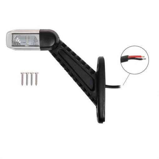 Lampa LED marcaj lateral cu suport STANGA rosu-alb 100MM - Img 3
