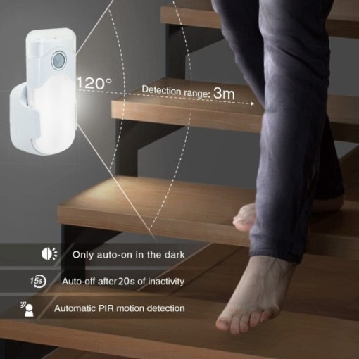 Lampa multifunctionala cu senzor de miscare, lanterna si lumina de urgenta, PRIZA H - Img 2