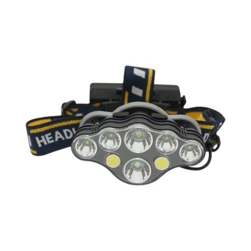 Lanterna frontala de cap cu 8 LED-uri, 3 moduri iluminare, baterie 2200mAh reincarcabila USB Crownman - Img 2