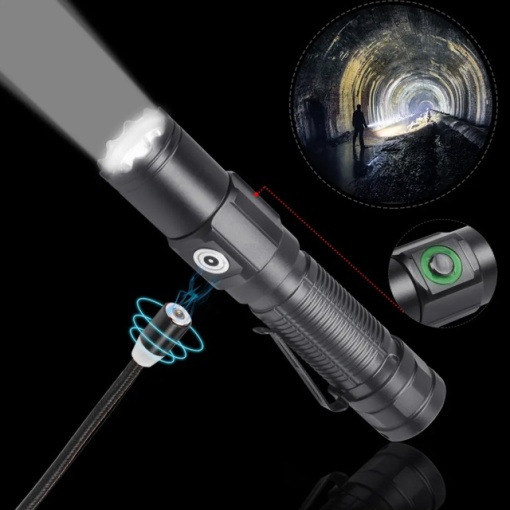Lanterna PNI Adventure FNTW21 cu LED, 1200lm, aluminiu, acumulator 3000 mAh, incarcare magnetica, IP67 - Img 5