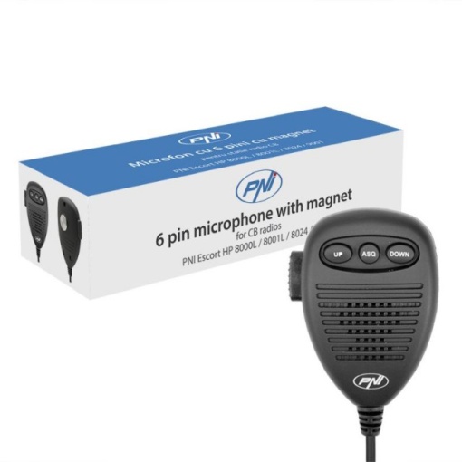 Microfon cu 6 pini cu parte metalica pentru statii radio PNI Escort - Img 3