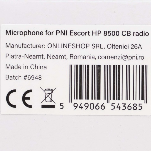 Microfon de schimb PNI MK8500 pentru statie radio CB PNI Escort HP 8500 cu mufa RJ45, negru - Img 5