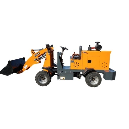 Mini incarcator frontal articulat 1.1T 4x4, motor diesel 57CP, capacitate ridicare 700kg, latime cupa 1300mm THOR - Img 2