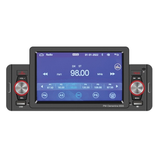 MP5 player auto PNI Clementine 9555 1DIN display 5 inch 4 x 50W, Bluetooth, radio FM, Carplay, functie RDS