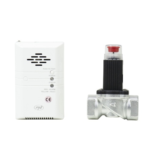Pachet 2 buc Kit PNI Safe House 400 senzor de gaz si electrovalva 3/4 inch, alarma sonora si luminoasa, 85dB, detecteaza gaze naturale, gaz metan (CH4) - Img 6