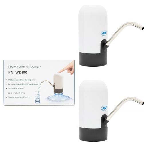 Pachet 2 bucati pompa electrica pentru bidon de apa PNI WD100 incarcare prin USB-C, acumulator 800 mAh, putere 4W - Img 12