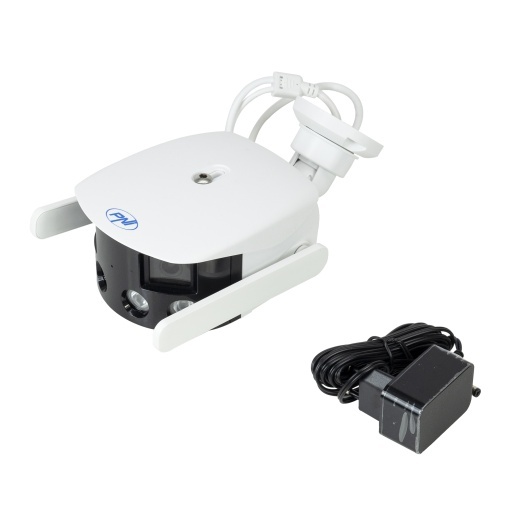 Pachet Camera supraveghere video wireless PNI IP590 Dual lens, 2 x 2MP, 180 grade cu panou solar fotovoltaic, putere 60W cu acumulator 20A, iesire 12V - Img 6