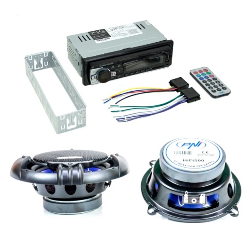 Pachet Radio MP3 player auto PNI Clementine 8428BT 4x45w + Difuzoare auto coaxiale PNI HiFi500, 100W, 12.7 cm - Img 8