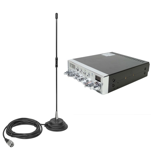 Pachet statie radio CB SUPER STAR-3900 AM/FM/USB/CW/PA, 12V, ASQ cu antena CB PNI Extra 40 cu magnet - Img 9