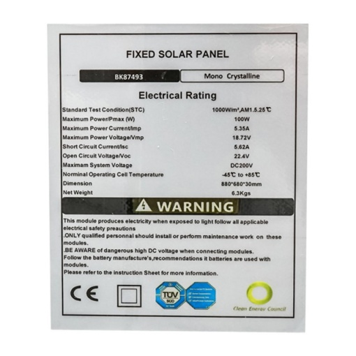 Panou solar 100W 770x680x30mm - Img 5
