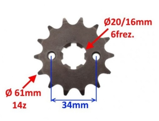Pinion lant mic 428 14 dinti Yamaha YBR 125cc - Img 2