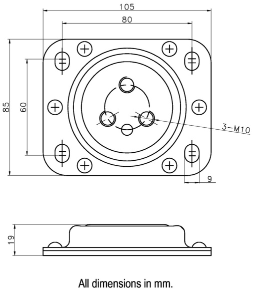 Placa pivotanta 105x85mm, 350kg - Img 2
